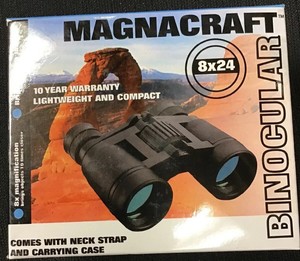 Binoculars-8-X-24-With-Case-And-Neck-Strap-New-In-Box-Magnacraft-Lightweight