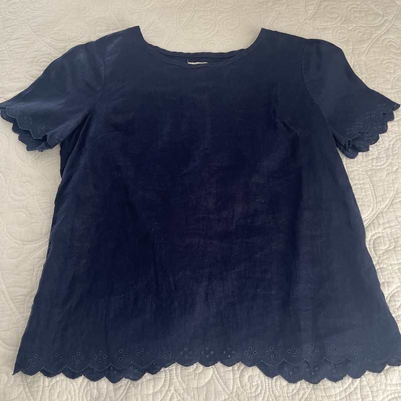 J.Crew Navy Linen Blouse Women’s Size 4