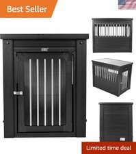ECOFLEX InnPlace Dog Crate End Table, Stylish Kennel for Medium Dogs - Espresso