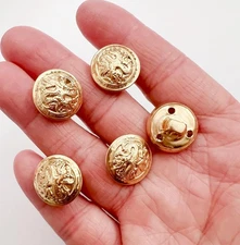 10PC Gold Dragon Metal Buttons with Shank Sew on Buttons 15mm