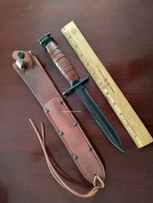 WWII Knife Reproduction Bayont 211132 Stacked Leather Sheath Scabbard by OKC