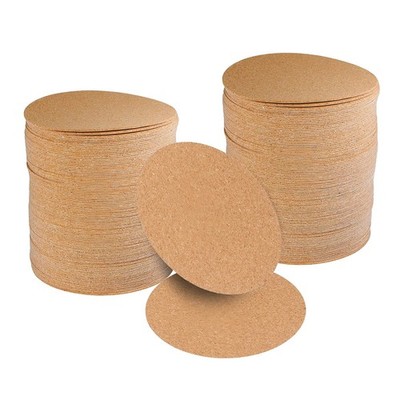 100 Pcs Self-Adhesive Cork Round Sheets, 4 Inch Brown Cork Tiles Backing Shee...