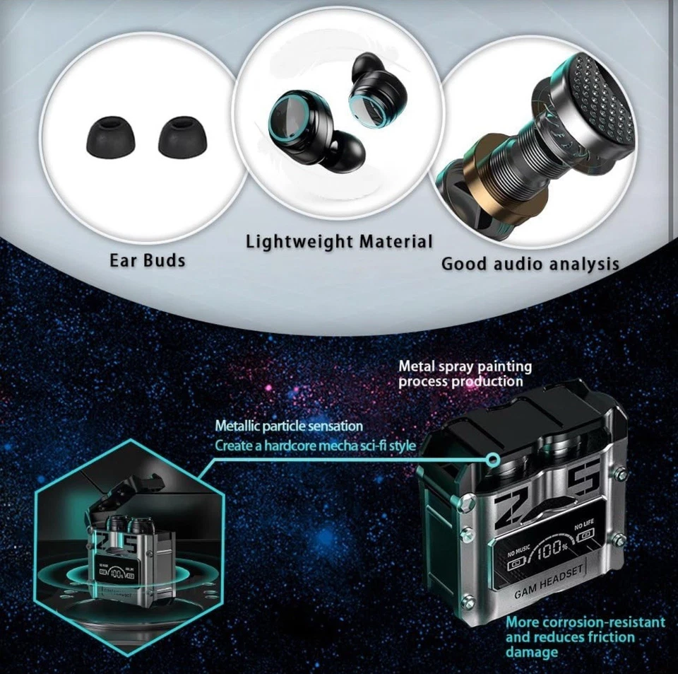 wireless bluetooth touch screen gamer headphones - Image 4 of 4