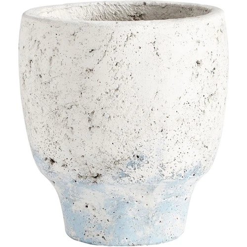 Cyan Design 09608 Venice Antique White Blue Accents Planter, Small - Picture 1 of 11