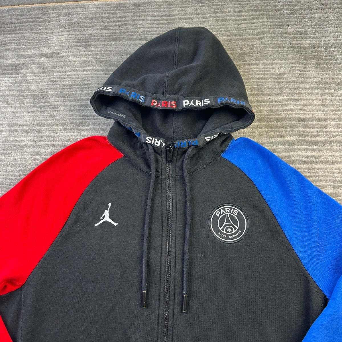 Jordan Hoodie Mens Medium Black PSG Full Zip Paris Saint Germain