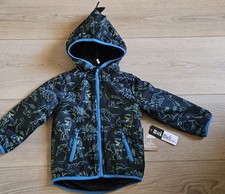 Toddler Spring Jacket, Hooded, Faux Fur Lined, Full Front Zip, Blue/black, 2t