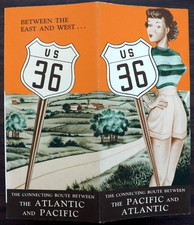 RARE VINTAGE 1949 U.S. ROUTE 36 MAP BROCHURE ...