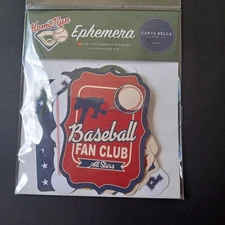 Carta Bella Baseball Ephemera for Cardmaking/Scrapbooking~ 34 pcs.~Home Run