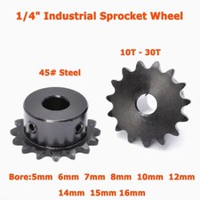 1/4" Industrial Sprocket Wheel 45 Steel 04C Chain Gear 10-30T 25 5mm-16mm Bore