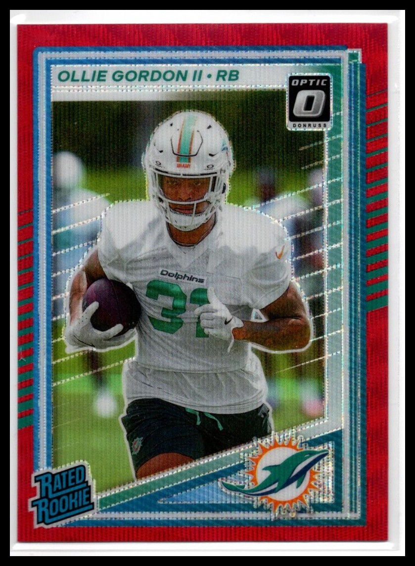 2025 Donruss #394 Ollie Gordon II Optic Rated Rookies Preview Red Pandora