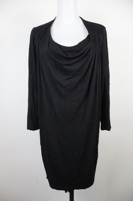 Blumarine Damen Kleid Größe 44 Casual Vintage Schwarz Viskose 3/4-Arm