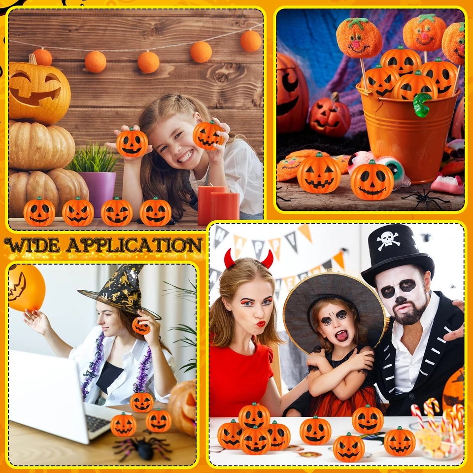 80 Piezas 2 Pulgadas Halloween Calabaza Estrés Bolas Mini Espuma Alivio Bolas con Bolsas... Foto 4 de 4