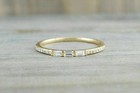 Minimalist Wedding Ring 1ct Baguette Lab-Created Diamond 14K Yellow Gold Plated — photo 3