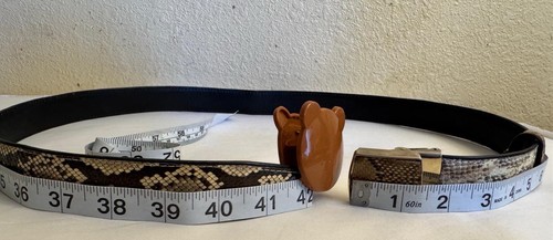 Vintage Diamond "PYTHON SNAKESKIN" Belt 45" Long 1' Wide Custom Made. - Picture 8 of 11