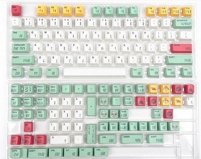 Cherry Profile Red White Green Yellow Dye Subs PBT Keycap Set