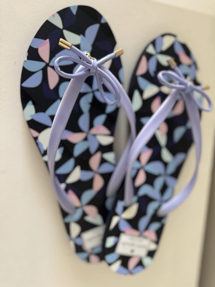 KATE SPADE NEW YORK Nova Lilac Shiny Flip Flops Size 10M NEW - Image 3 of 4