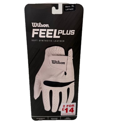 Wilson Feel Plus Herren Linkshand Gr. XL Golfhandschuh Weiß Neu 