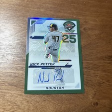 2025 Panini Prospect Edition Nick Potter #54 Signatures Green Prizm Auto