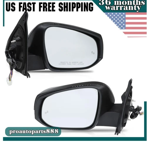 2x Black Powered Heated Mirror w/ Signal Light for Toyota Tacoma 16-23 LH & RH