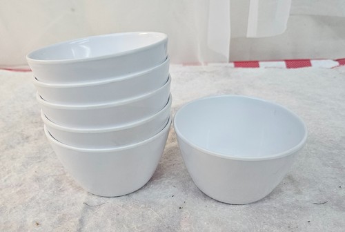 Lot of 6 CARLISLE White 8 oz. Melamine Bouillon Cups Kingline NKL350