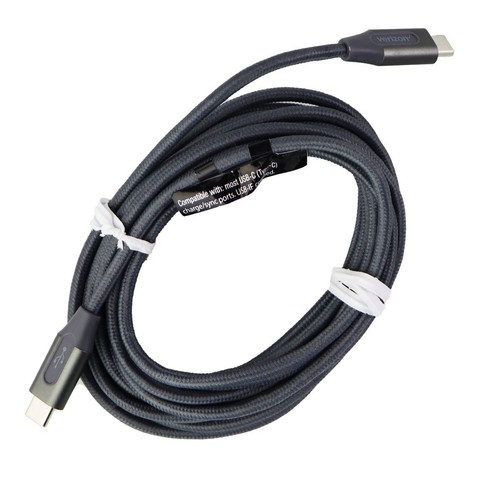 Verizon 10-Ft (USB-C) to (USB-C) Charge & Sync Braided Cable - Gunmetal Gray - 第 1/1 張圖片