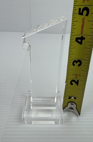 Oleg Cassini Clear Crystal #1 Trophy Paperweight 4 3/4" High Decor Marked - Picture 6 of 7