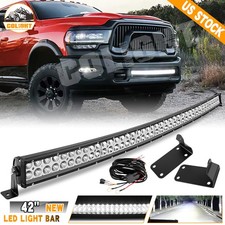 42" LED Light Bar Combo+Brackets+Wiring For Dodge Ram 2500 3500 2010-2019 Bumper