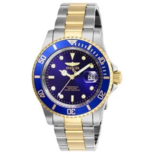 Invicta Men's Watch Pro Diver Quartz Blue Dial Yellow Two Tone Bracelet 26972