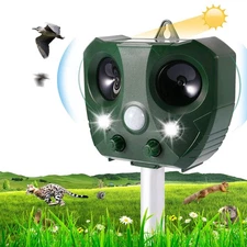 Solar Ultrasonic Animal Repellent Dog Skunk Deer Raccoon For Garden Cat Dog Fox