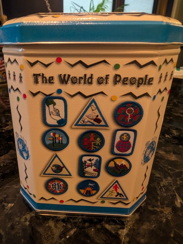 Girl Scout World of People Collector's 1998 GS Cookie Tin 4”