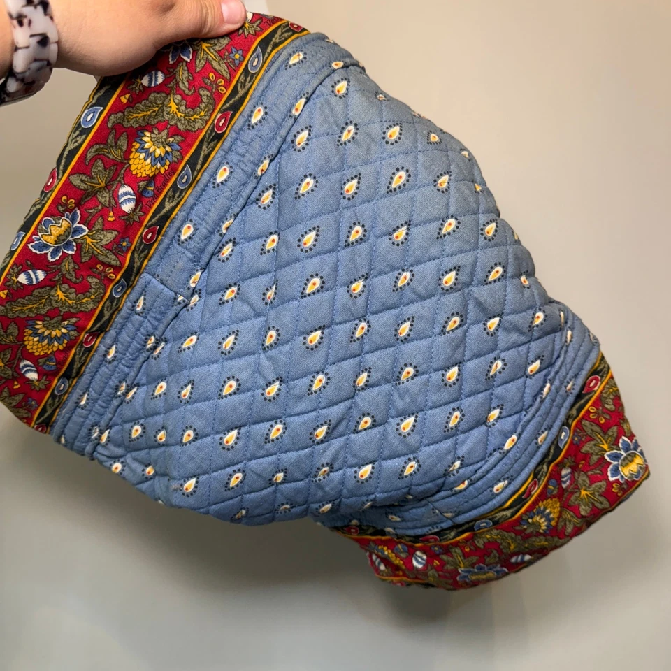 Vera Bradley French Blue Floral Print Medium Duffel Bag Travel Tote - Image 3 of 4