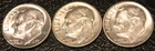 *1955 P, D & S  ROOSEVELT  DIME  SET  BRILLIANT UNCIRCULATED  90%  SILVER  NICE*
