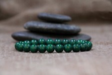 Natural Malachite Stone Bracelet Green Gemstone Stretch Bracelet Handmade
