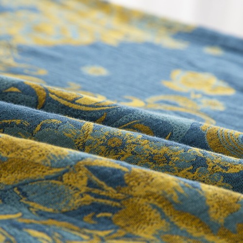 Bedding Set 4pcs 100% Cotton Gauze Jacquard Duvet Cover Flat Sheet 2 Pillowcases - Picture 3 of 32