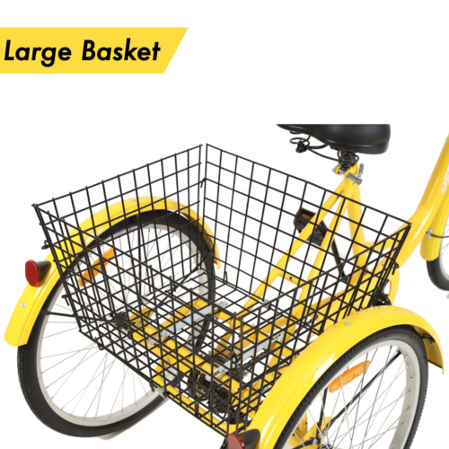 Adult Tricycle 26-inch 3 Wheels Bike 7-Speed Cruise Trike with Basket +Free Lock - Picture 2 of 8
