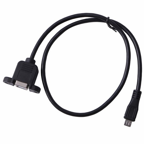 USB-B 2.0 Female with Panel Mount to Micro B 5Pin Male Printer Cable Cord 50cm - Picture 7 of 8