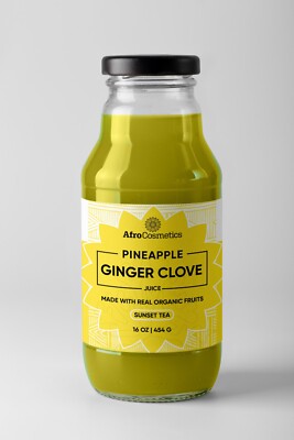 Sunset Tea Made with Pineapple Ginger Clove and Organic Sea Moss Gel 16 oz
