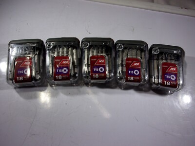 NEW 5pk. ACE 18pc. TORX T15  2'' IMPACT DRIVER BITS SETS   # 2495687