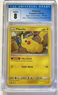 Pokémon TCG Pikachu SM Black Star Promo SM157 Holo Promo CGC 8 NM