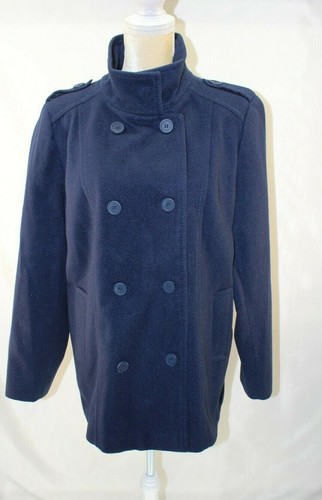 Bongo Womens Navy Buttons Coat Size XL - Picture 2 of 7