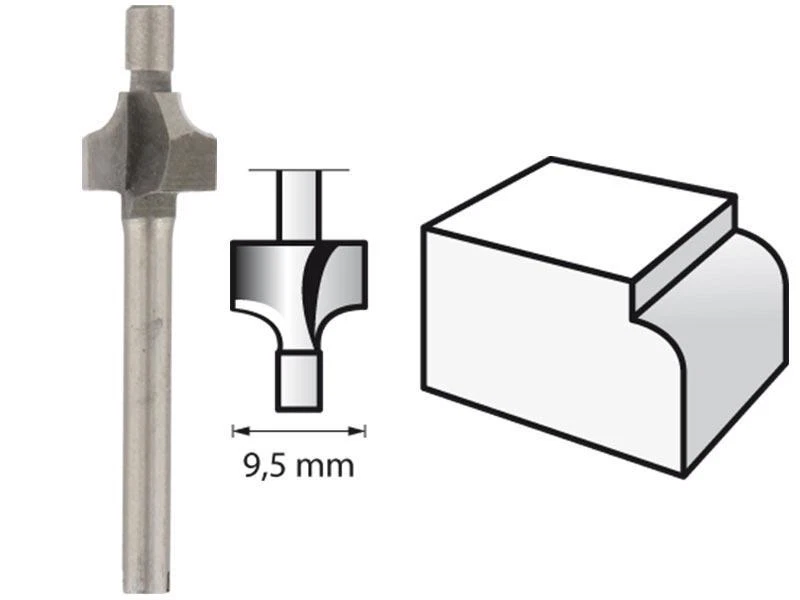 Dremel 612 Piloted Beading Router Bit HSS 9.5 mm Piloted Beading Bit