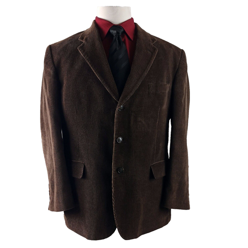 S K Famous Brands Daniel 42S Cotton 3 Btn Brown Pinstripe Corduroy s-k-famous-brands-daniel-42s-cotton-3-btn-brown-pinstripe-corduroy