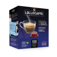 100 Lollo Coffee Capsules Compatible with Lavazza A Modo Mio Machines
