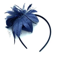 Ladies Navy Blue Feather