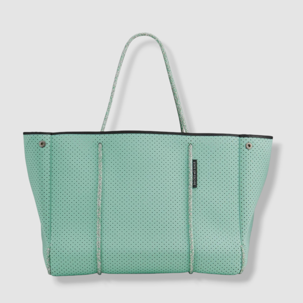 $351 State of Escape Women's Green Handbag Pouch Shoulder Perforated Tote Bag