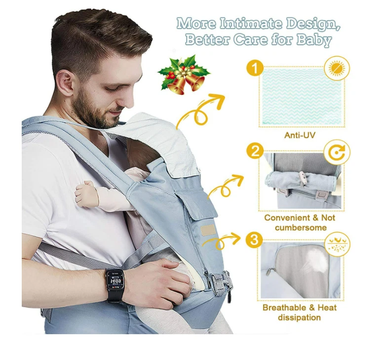 Cargador De Bebes Canguro Mochila Fular Portabebes Cangurera Seguro Ergonómico Foto 3 de 4