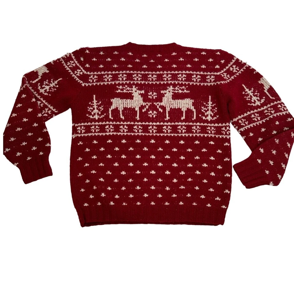 Suéter Vintage Ralph Lauren Ciervo Navidad Cuello Redondo 100% Lana Tejido a Mano 18 Foto 2 de 3
