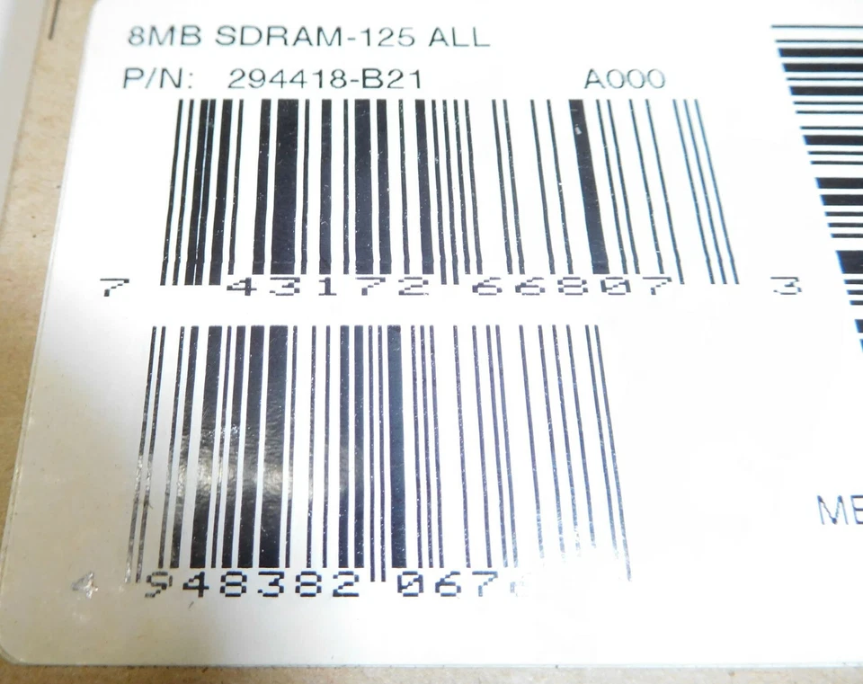 Genuine Brand New 8MB HP SDRAM - 125 ALL P/N: 294418-B21 Spare: 356185-001  - Image 4 of 4