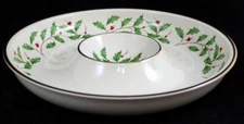 Lenox China Holiday One Piece Chip and Dip Plate Dimension Shape