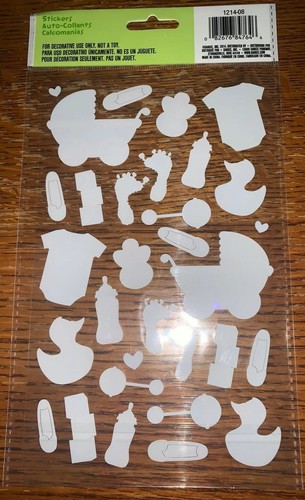Darcie Stickerz Baby Boy Stroller Bottle Rattle Duck Foot Prints Block Stickers - Picture 3 of 3